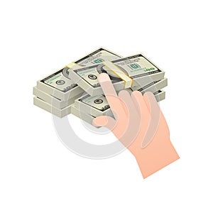 Click on money. Pay per Click. Money making. Vector stock illustration.