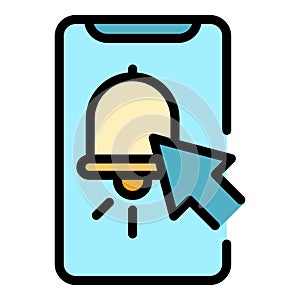 Click notification icon color outline vector