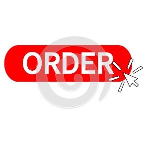 Click order button on white background. click order sign. flat style. order button symbol