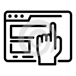 Click page icon, outline style