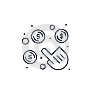 click per pay icon vector from digital marketing concept. Thin line illustration of click per pay editable stroke. click per pay