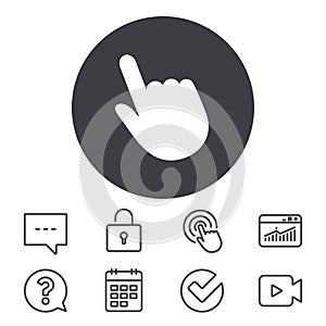 Click pointer icon. Hand cursor sign.