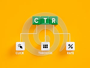 Click Through Rate CTR concept. Digital online marketing business