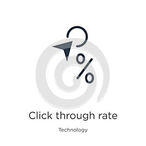 Click through rate icon vector. Trendy flat click through rate icon from technology collection isolated on white background.