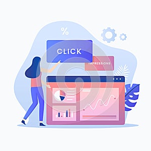 Click through rate illustration concept