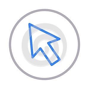 Click reception vector  color line icon