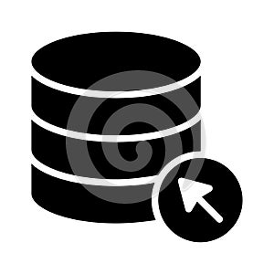 Click server glyph flat vector icon