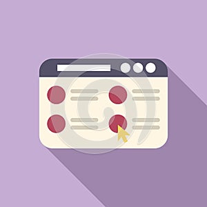 Click task schedule icon flat vector. Person event