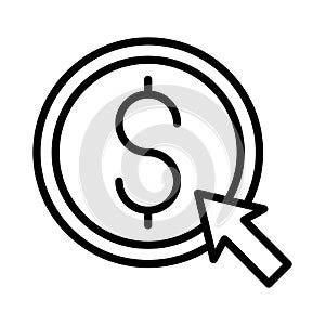Click thin line vector icon
