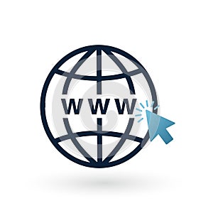 Click to go to online website or internet flat vector icon for apps and websites.