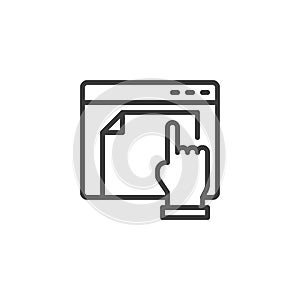 Click to website document file line icon
