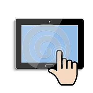 Click on the touch screen tablet