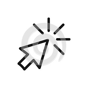 Click vector icon, cursor symbol. Modern, simple flat vector