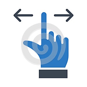 Click glyph color flat vector icon