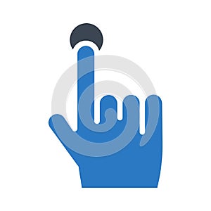Click glyph color flat vector icon