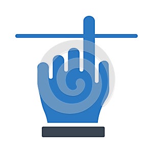 Click glyph color flat vector icon