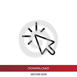 Click vector icon in modern design style for web site and mobile app
