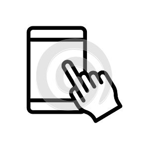 Click vector thin line icon