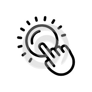 Click vector thin line icon