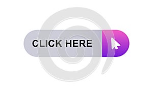 Clickable button highlighted with mouse pointer on gradient design
