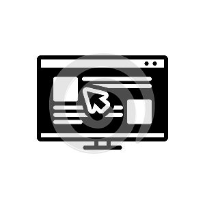 Black solid icon for Clickable, browser and pointer photo
