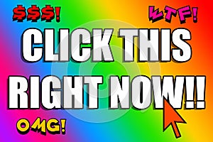 Clickbait flashy colors