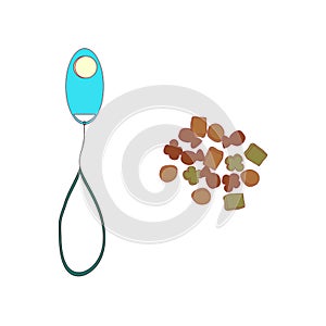 Clicker and Treat for Training. Vector Illustration. isolated on White Background.