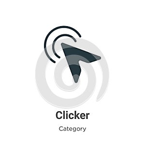 Clicker vector icon on white background. Flat vector clicker icon symbol sign from modern cursor collection for mobile concept and