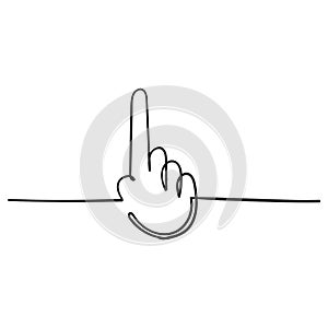 Clicking hand linear icon handdrawn doodle style