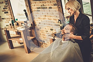 Client in a barber shop