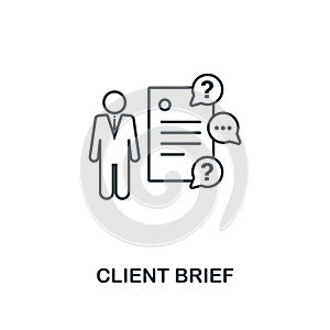 Client Brief icon thin line style. Symbol from online marketing icons collection. Outline client brief icon for web