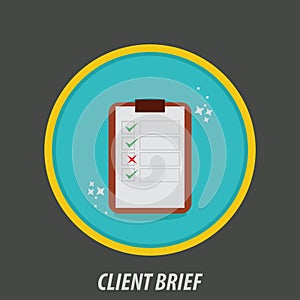 Client brief icon. Vector illustration decorative design