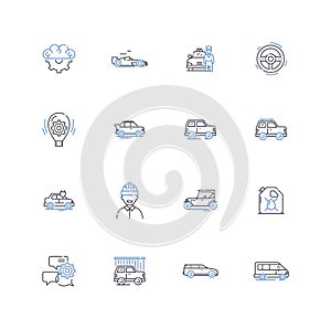 Client care line icons collection. Empathy, Professionalism, Responsiveness, Trusrthiness, Communication, Consistency