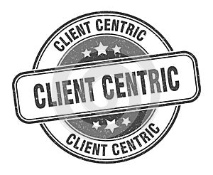 client centric stamp. client centric round grunge sign.