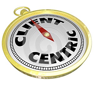 Client Centric Words Gold Compass Aiming Please Customers photo