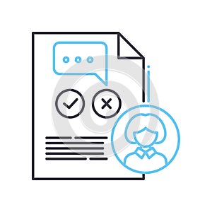 client complaint line icon, outline symbol, vector illustration, concept sign