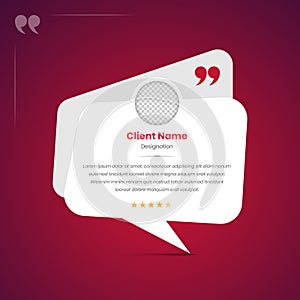 Client feedback and social media post testimonial template in simple layout