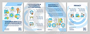 Client identity management blue brochure template photo