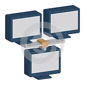 Client Server Isometric Vector Isolated icon which can easily modify or edit
