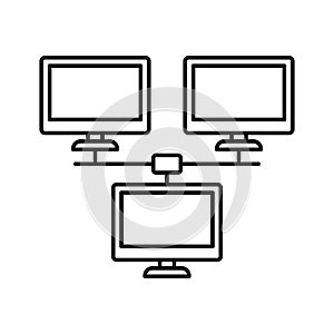 Client server  Line Style vector icon which can easily modify or edit