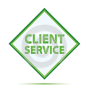 Client Service modern abstract green diamond button