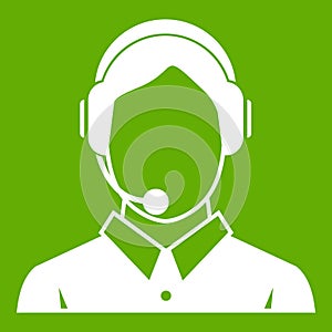 Client services , phone assistance icon green