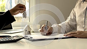 The client is signing a real estate contract with an approved mortgage request form, home mortgage loan ideas