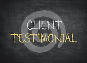 client testimonial chalkboard