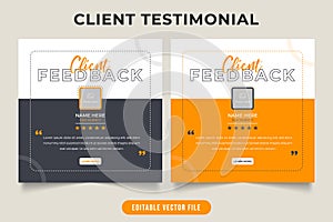 Client testimonial and review template