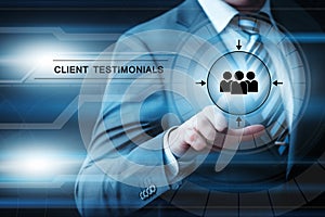 Client testimonials Opinion Feedback business technology internet concept