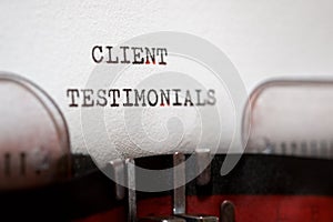Client testimonials phrase