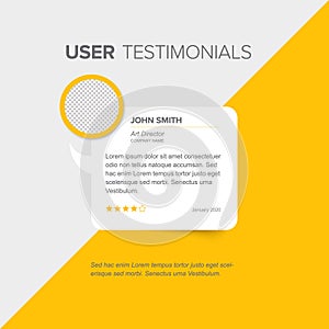 Client user testimonial review layout template