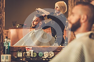 Client visiting hairstylist