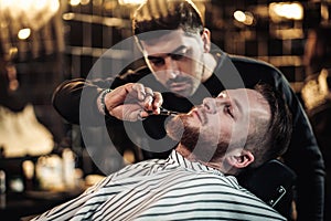 Clients in barbershop